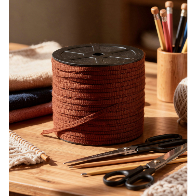 Fio Náutico Premium 100% Poliéster 5mm Ferrugem Rust 240m Resistente Crochê Macramê Artesanato Tricô