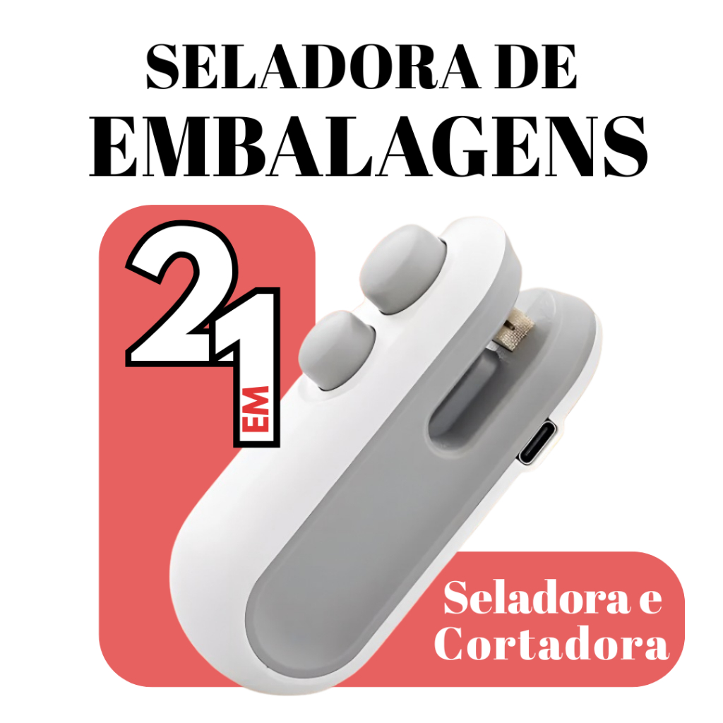 Mini Máquina Seladora Portátil 2 Em 1 Saco Plástico Embalagen Carregamento Usb Elétrica