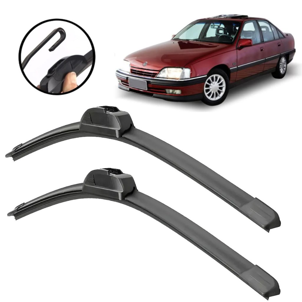 Kit Palheta Limpador Parabrisa Silicone GM Omega 1992 1993 1994 1995 1996 1997 1998 Encaixe Gancho