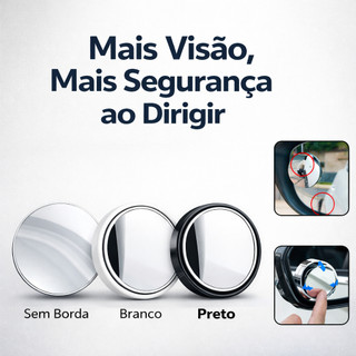 1 par - Espelho Retrovisor Carro Moto  Fixo Móvel Auxiliar Externo Pontos Cegos 5cm Universal Carpei
