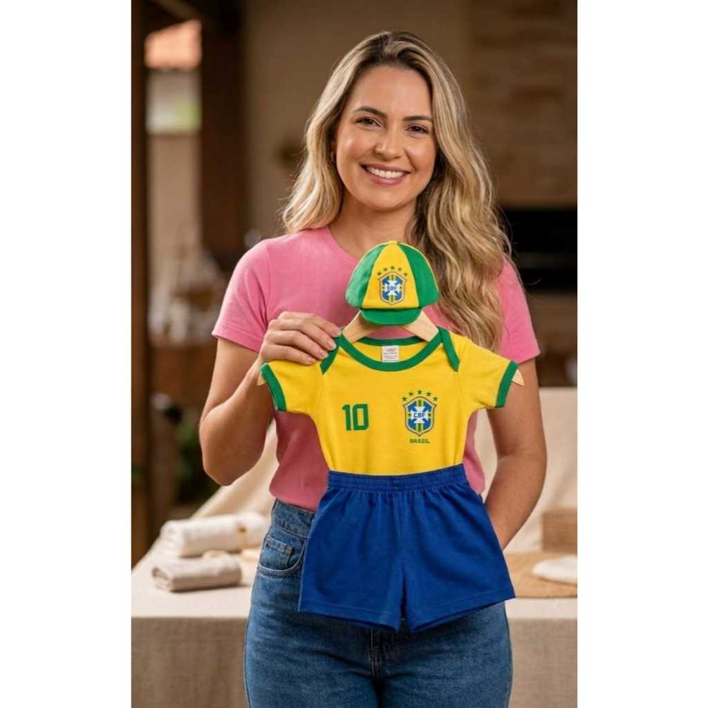 Body  Bebê Copa do Brasil Seleção brasileira tematico