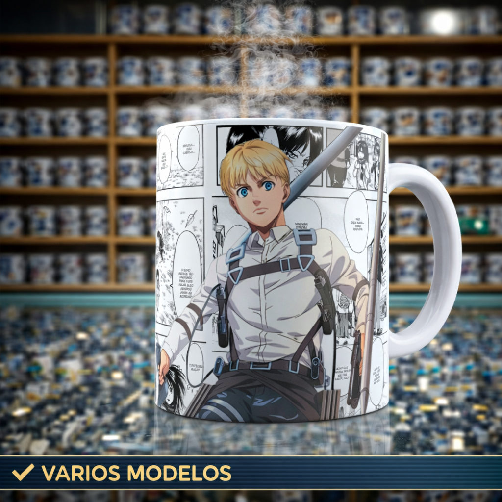 Caneca Armin Attack On Titan 325ml Porcelana Personalizada - 25415