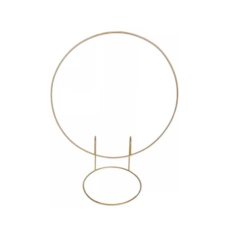 Mini Arco de Mesa Redondo Em Ferro Dourado para Decoração de Festas e Pegue E Monte