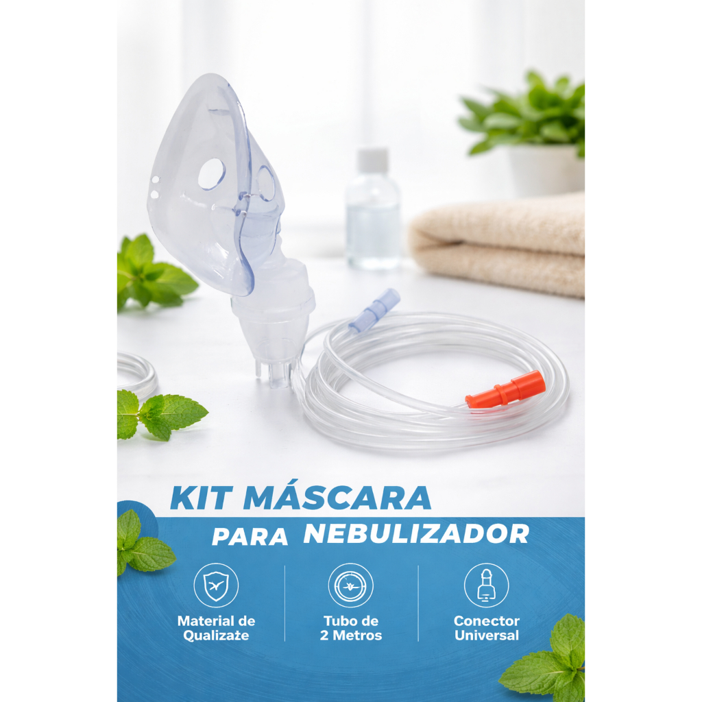 Máscara para Inalador e Nebulizador Infantil  + Câmara Nebulização -G Tech