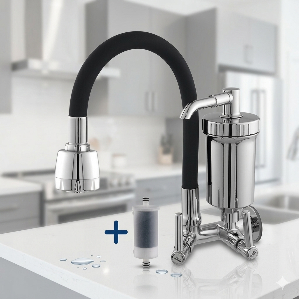 Torneira Cozinha Gourmet Parede Filtro Tubo Silicone Preto em Oferta na Shopee