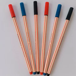 Caneta Ponta Fina 0.4mm Compactor Microline Kit Azul Preta Vermelha Escrita delicada lettering