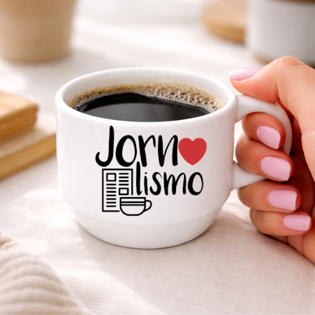 Xícara Personalizada de Jornalismo | Presente Criativo | Xícara Exclusiva Vários Modelos l Porcelana