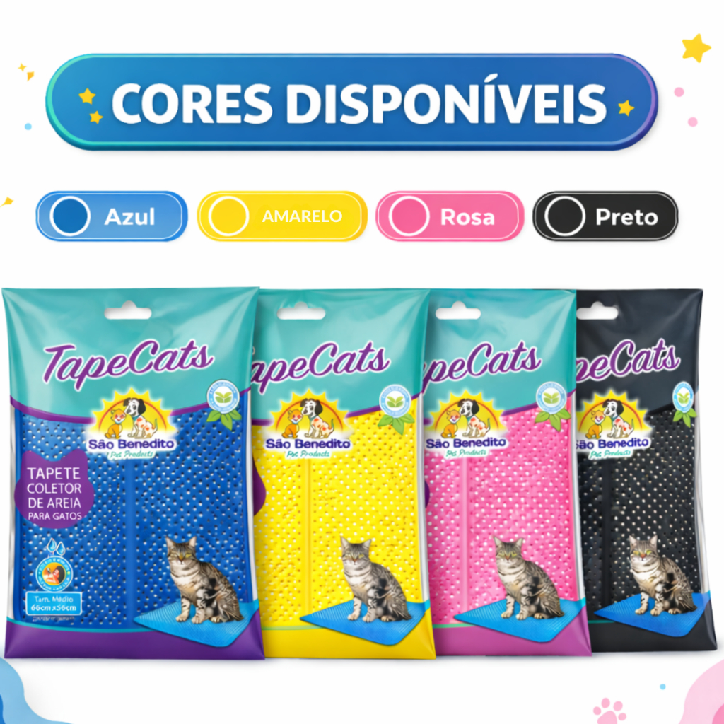 Tapete para Gato Caixa de Areia Coletor de Areia Anti Sujeira Tapete Higiênico Grande 68x56cm