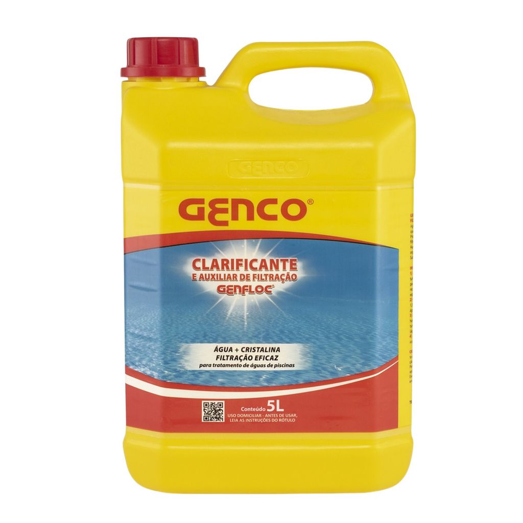CLARIFICANTE E AUXILIAR DE FILTRAÇÃO GENFLOC GENCO 5 LITROS PISCINA AGUA