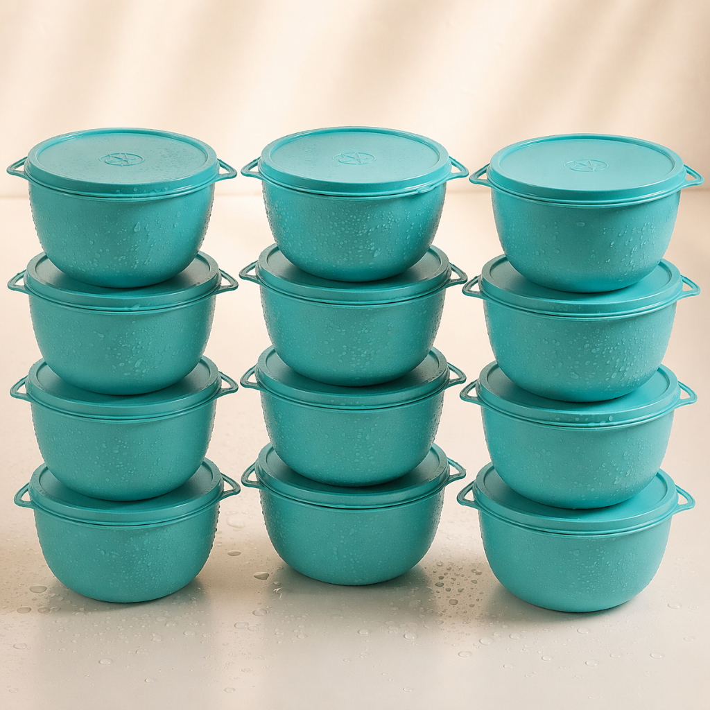 Imagem Kit 12 Potes Herméticos 500ml | Bowl Plástico com Tampa | Marmita Fitness Freezer e Micro-ondas
