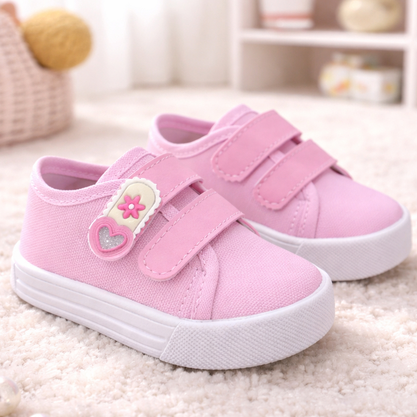 Tênis Infantil Menina Escolar Casual com Aplicação Feminino