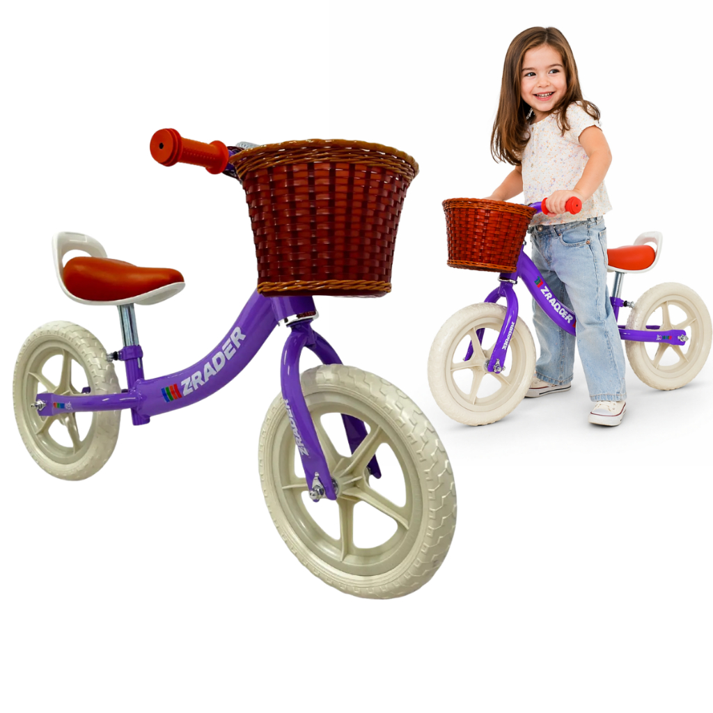 Bicicleta De Equilíbrio Sem Pedal para Crianças Menina Cestinha Z Rader