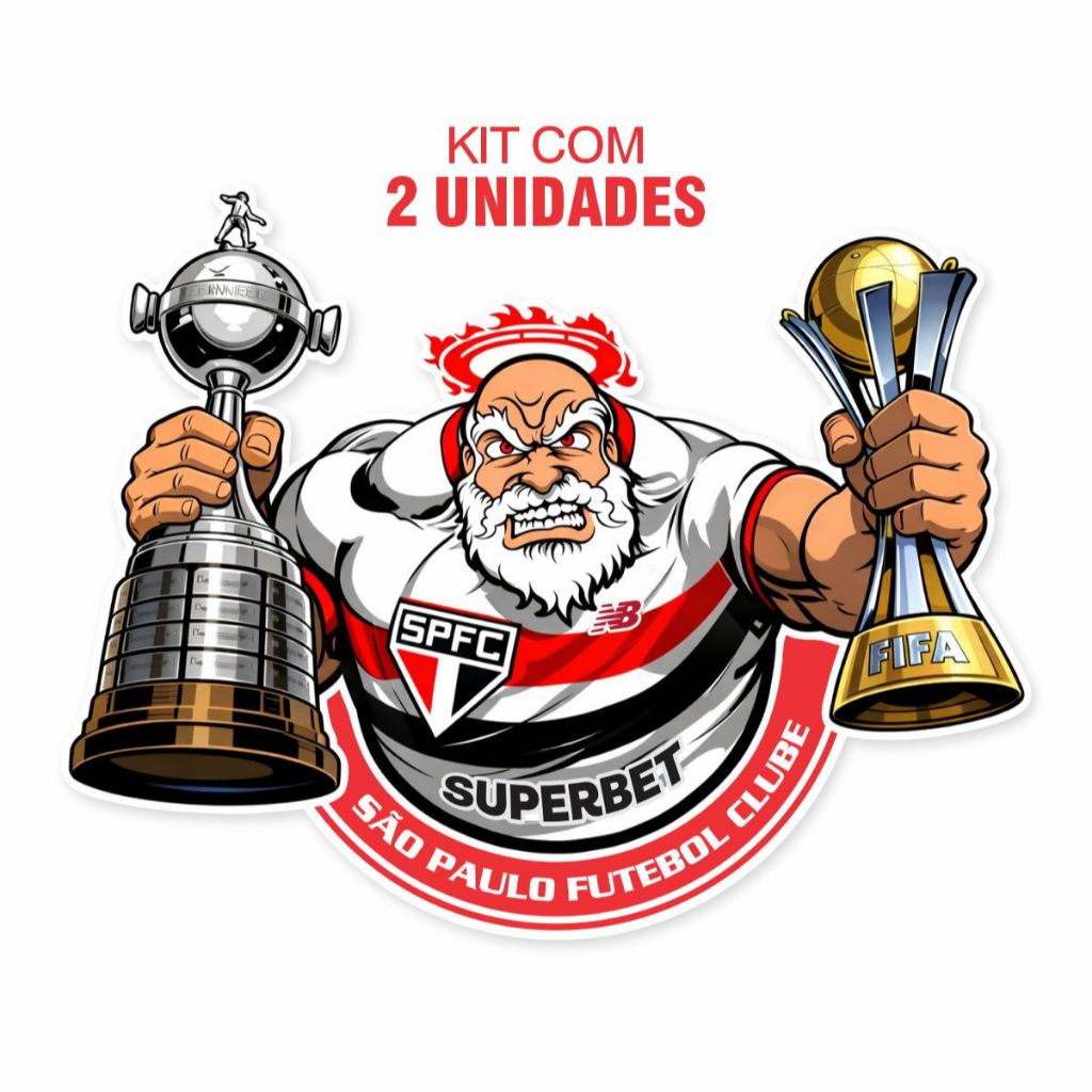 2 Adesivos São Paulo Campeão Liberadores Mundial - Vinil