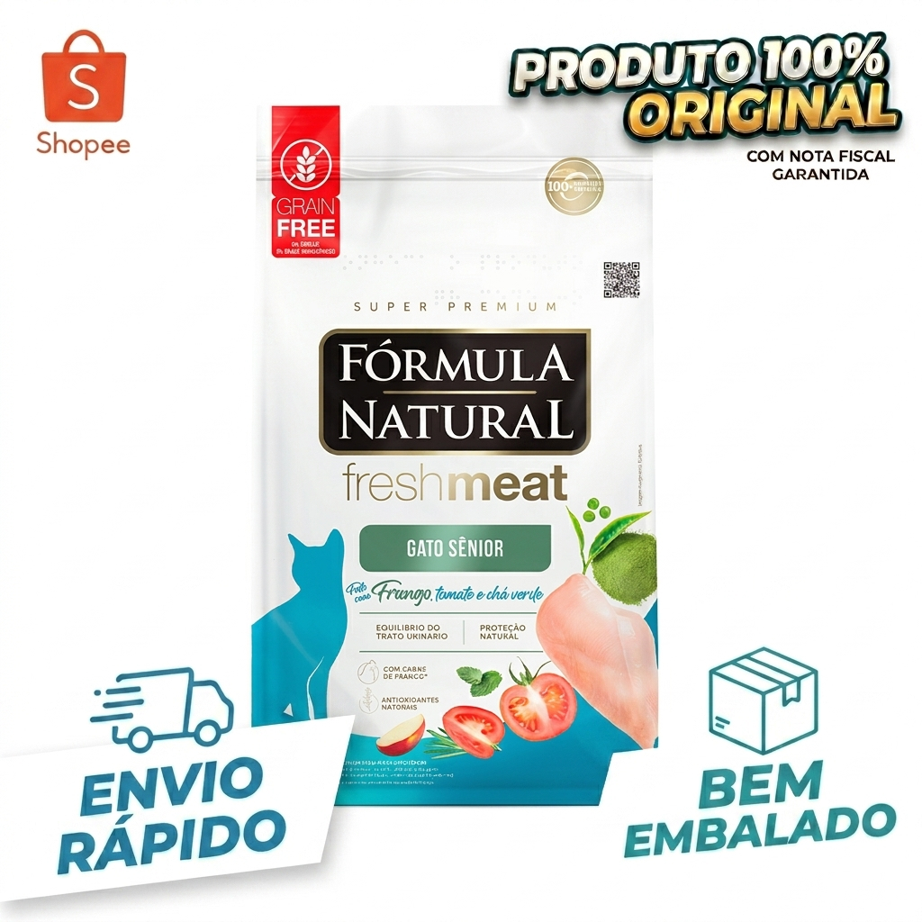 Ração Fórmula Natural Fresh Meat Sênior para Gatos Sabor Frango 10kg