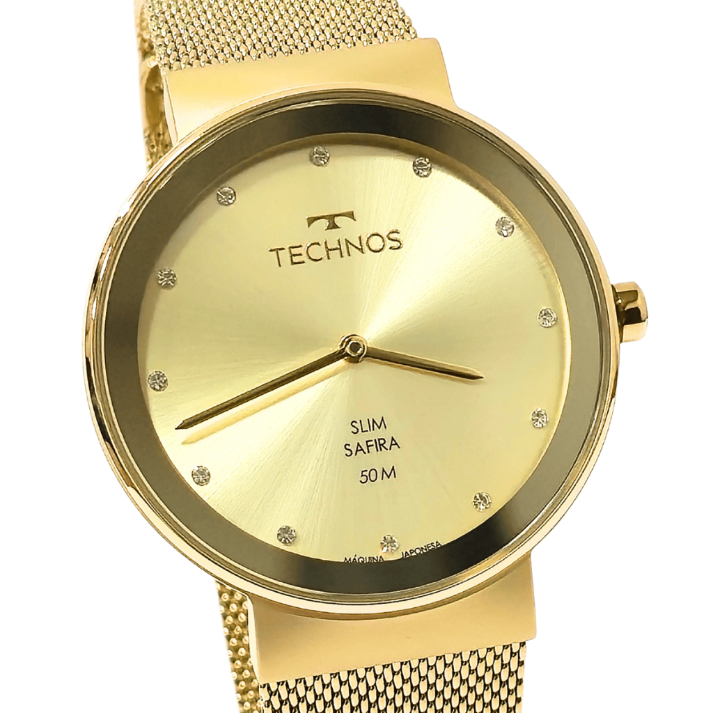 Relógio Technos Feminino Analógico Elegance Slim Saphire 1L22WM/1X