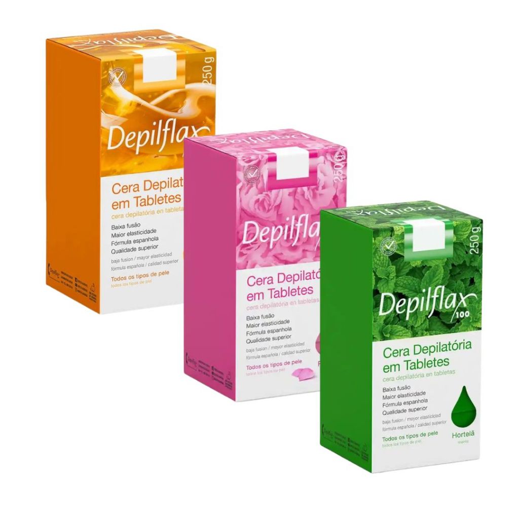 Cera Depilatória Depilflax 250g Tabletes Baixa Fusão Profissional