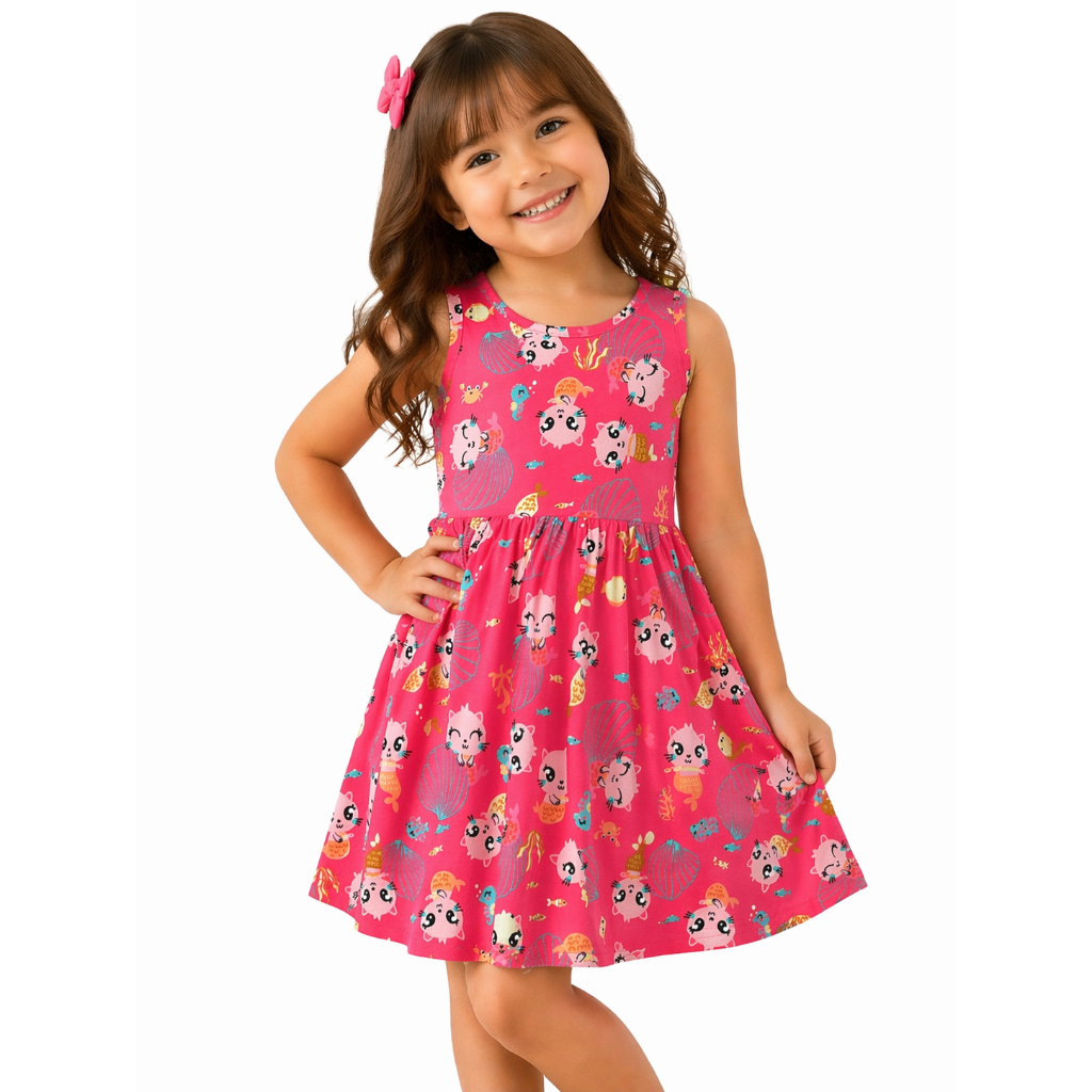 Vestido Infantil Malwee Kids Estampado Verão 4-6-8 Anos – Algodão, Confortável e Estiloso