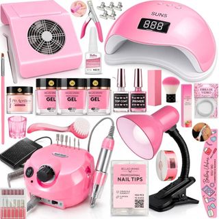 Kit Unhas Alongamento Gel Lixadeira Motor Porquinho Cabine Sun5 Coletor Pó de Unha | Envio Imediato