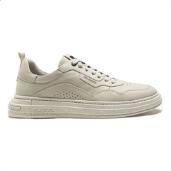 Tênis Masculino Democrata Jake Couro Original Casual Confortável Premium Preto Creme Marrom 240201