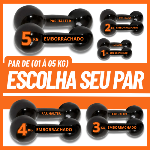 Halter Bola Emborrachado (2und) – 2kg 3kg 4kg 5kg– Peso Musculação em Ferro Fundido