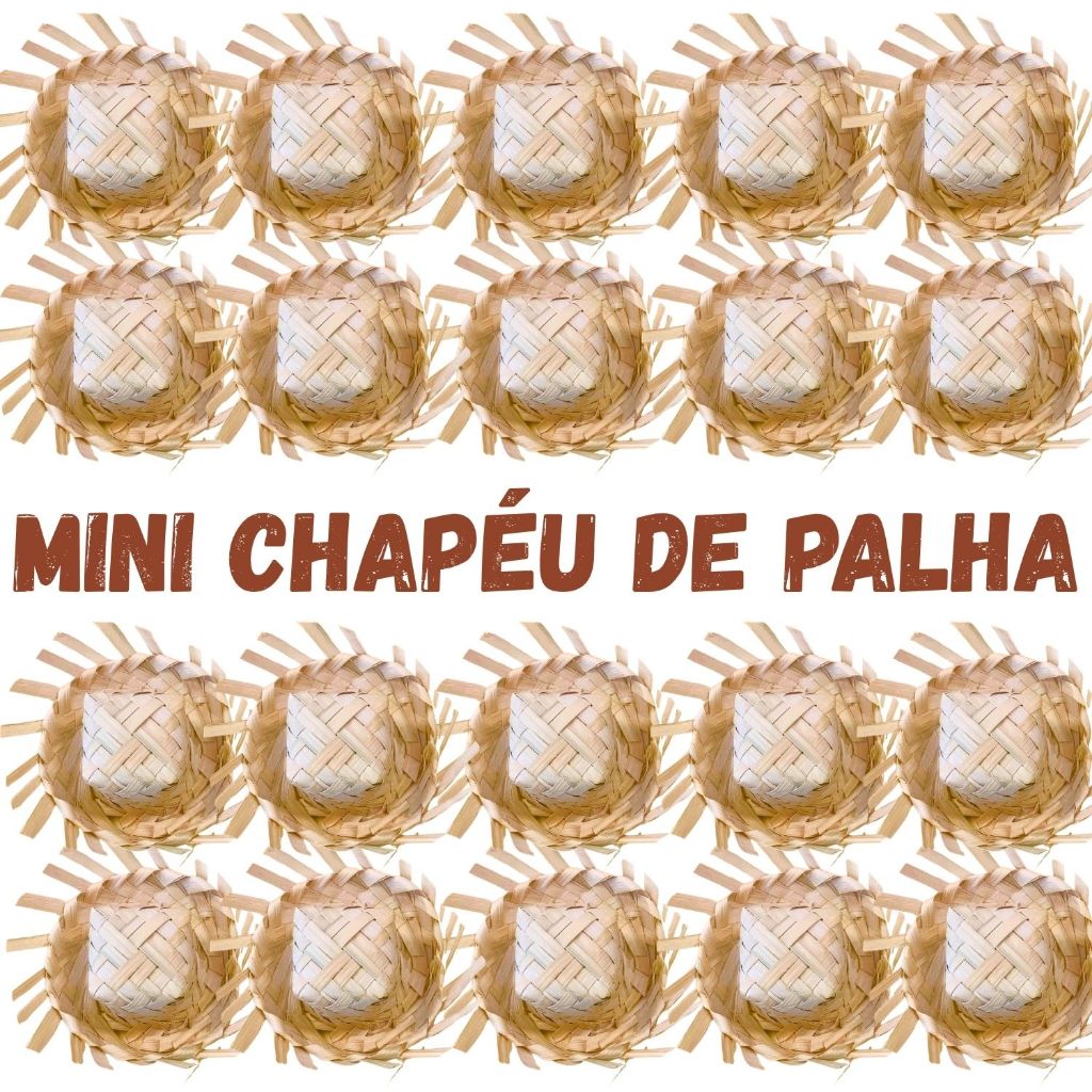 Kit Mini Chapéu Palha Festa Junina Decoração Mesa miniatura chapezinho enfeite quadrilha festas típicas caipira São João