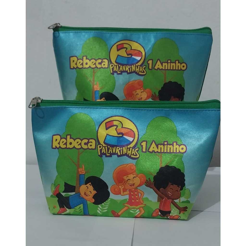 Kit 20 Necessaire Personalizada 3 Palavrinhas com nome Lembrancinha Personalizada Aniversário chá de bebê batizado