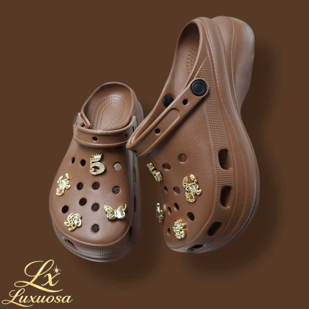 Sandália Babuche Lx Luxuosa Plataforma Adulto Feminino Edição Especial com 8 Enfeites Surpresa