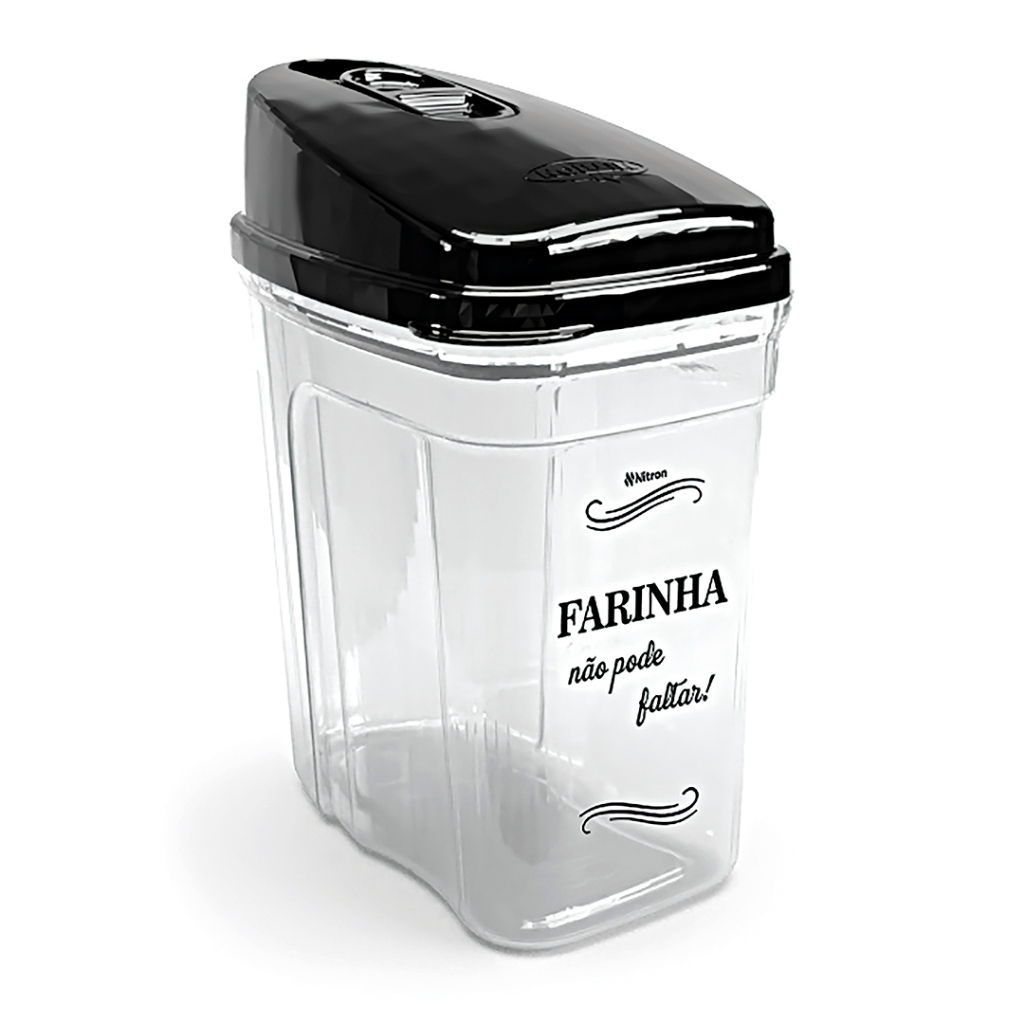 Farinheira com Tampa 836 ml para Mantimentos e Alimentos Cozinha Organizada Prático e Funcional