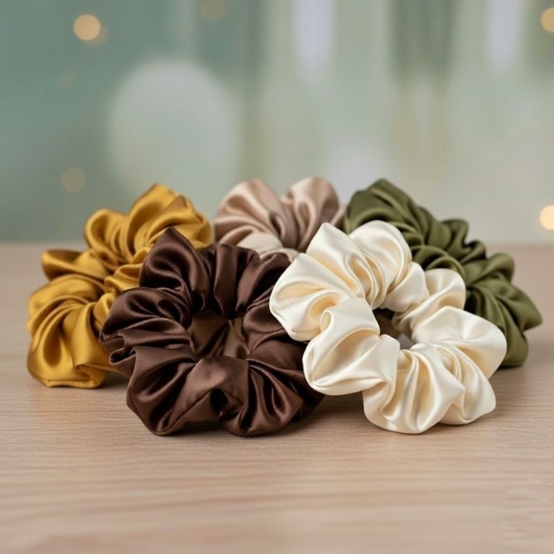 Kit Xuxinhas de Cetim antifrizz, scrunchie blogueira, Xuxa de cabelo, Gominha, preta, rosa, marrom