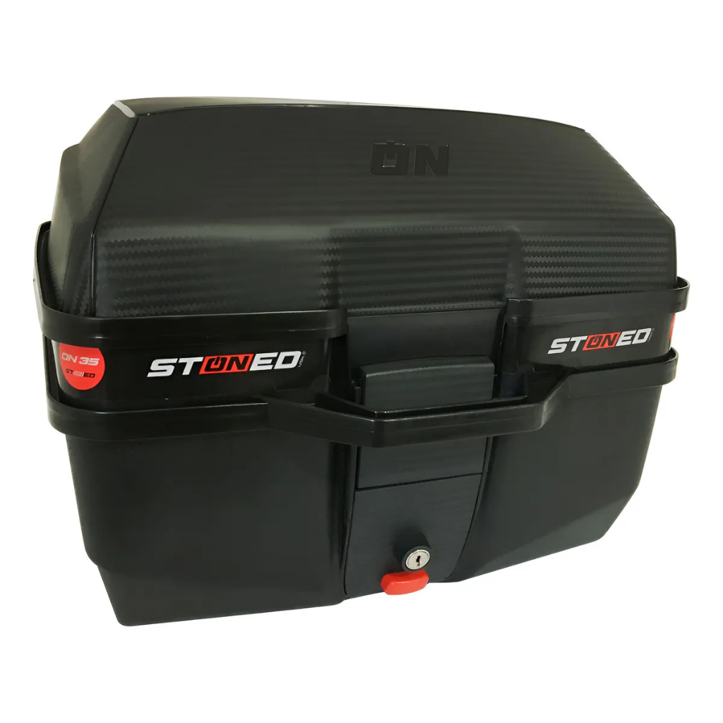 Bauleto Bau Moto Stoned 35 Litros C/ Base Universal Traseiro Cor Preto Bauleto