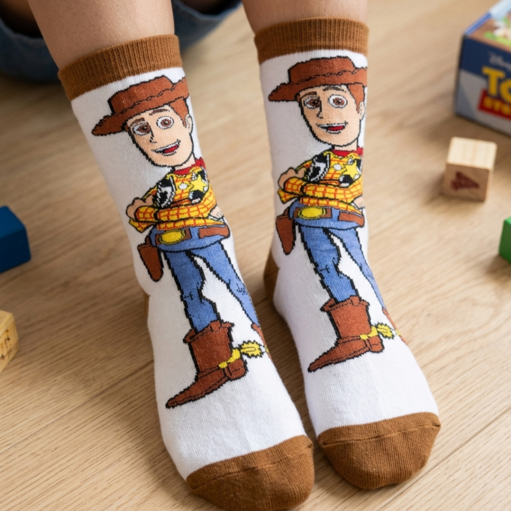 Detalhes do Meias divertidas personagem TOY STORY FILME – Confortáveis e Coloridas para Adultos