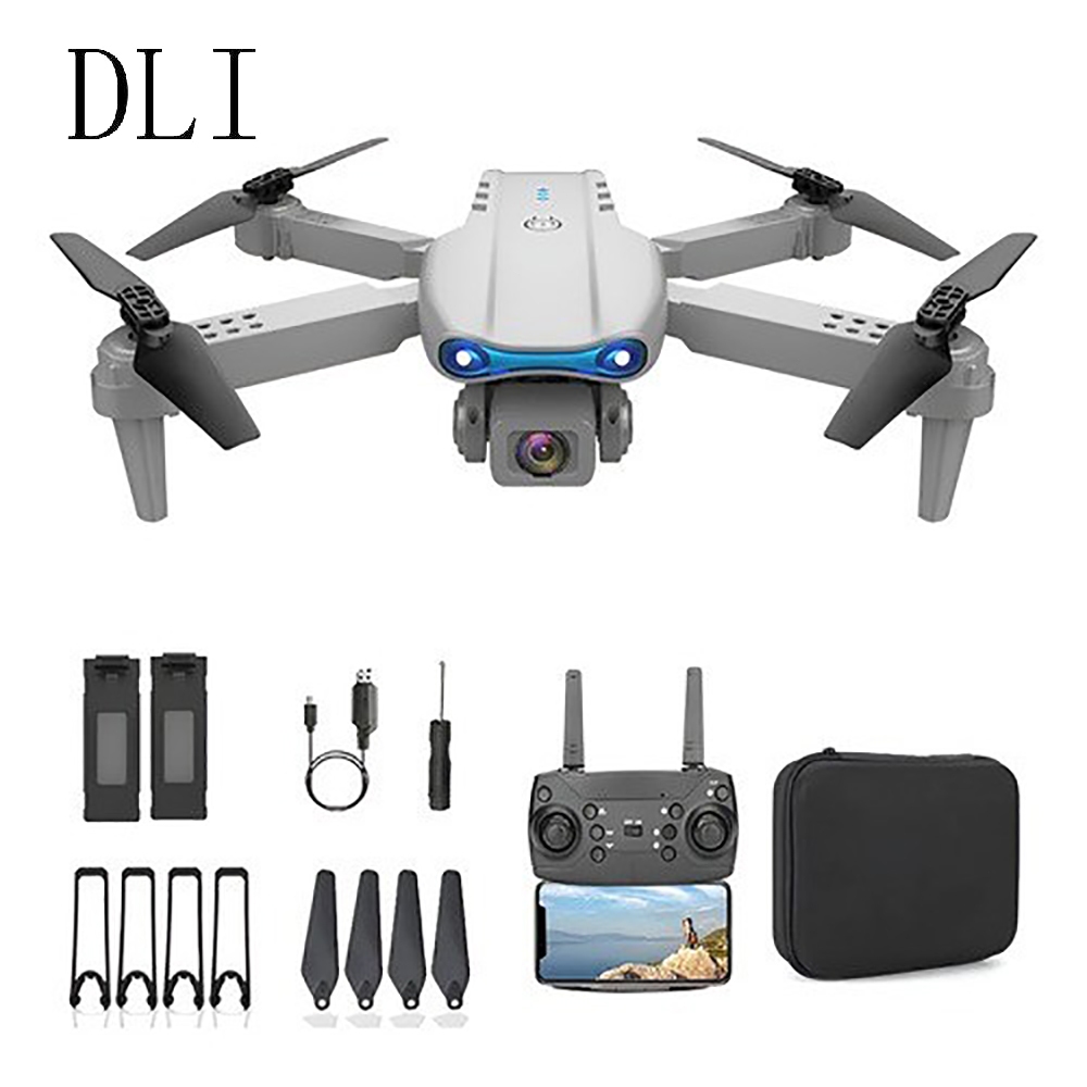 DLI Drone E99 Pro Dual Hd Câmera 2 Baterias Cor Cinza/Preto/Laranja