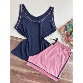 pijama feminino de algodão pijama regata 100% algodão pijama confortável de algodão antialérgico linha noite (Monize)