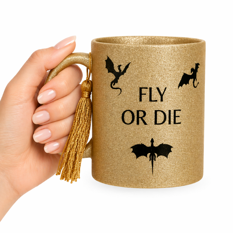 Caneca Literária Quarta Asa | Fourth Wing | Coleção Exclusiva | Dragões Fly or Die