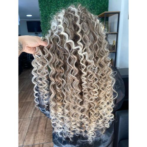 Cabelo Aplique Tic Tac Cacheado 120 Gramas 60cm - Ombre Loiro Esfumado Cacheado (f:12t613)