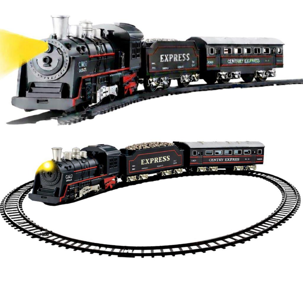 Pista Trem de Brinquedo Trenzinho Locomotiva Ferrorama Elétrico Infantil Com Som e Luz