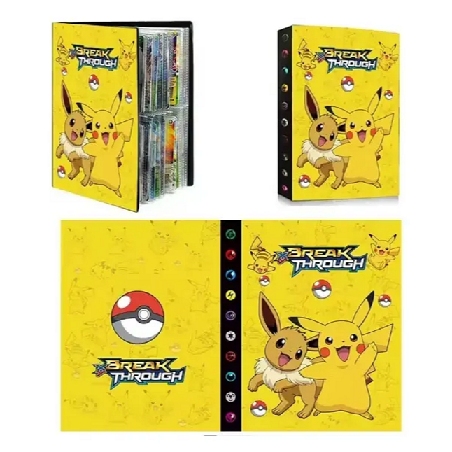 Album Porta Cartas Pokemon Até 240 Cards Pikachu