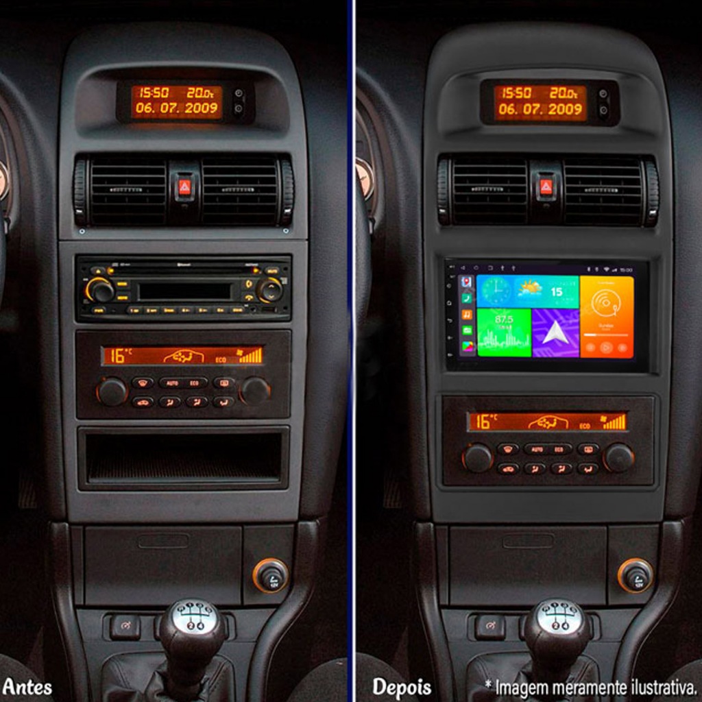 Moldura Painel 2 Din Som Dvd Astra Ar Digital 1999 à 2012 Preto — imagem 2 de 2