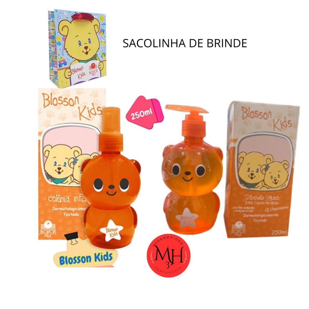 Dupla Urso Kids Laranjinha 250ml + Sabonete Liquido 250ML Blosson Kids Blosson Ville