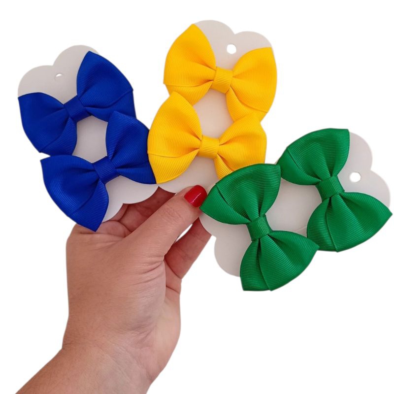 Kit Torcedora 3 pares Laço na Xuxinha Copa Cores do Brasil Infantil Promoção Imperdível Envio Imediato