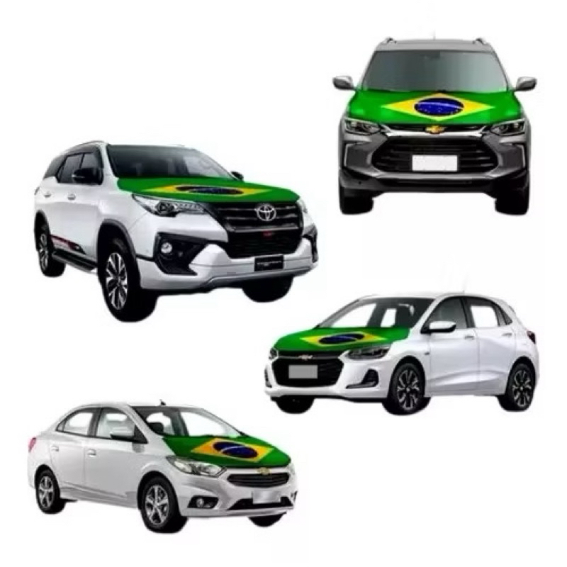 Bandeira Do Brasil Para Capô De Carro | Universal | Material: Tecido | Multiuso | Decoração | Seleção Brasileira | Futeb