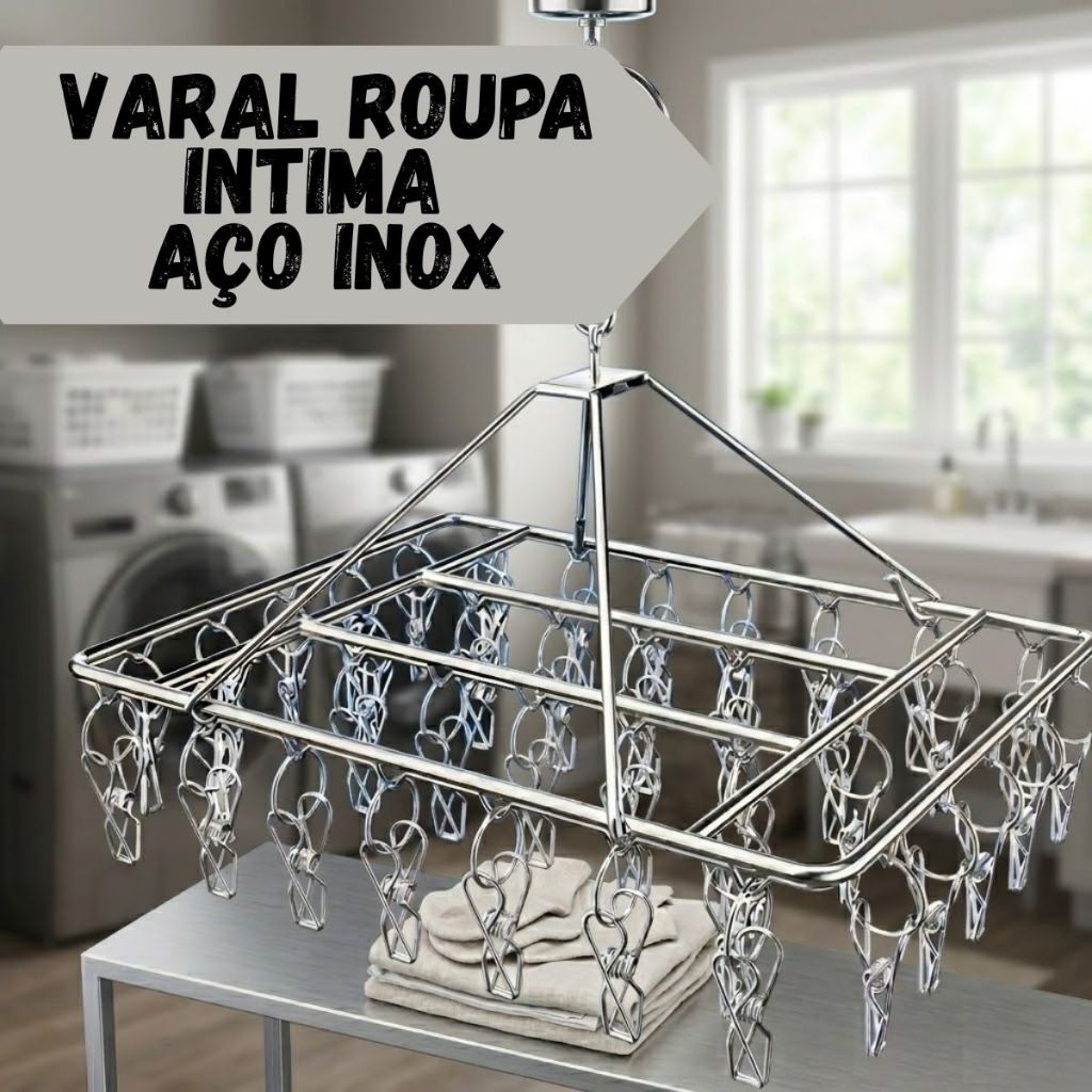 Varal Inox Prendedores Cabide Para Roupas Intimas Pequenas Polvo Aranha De Lavanderia Meia Calcinha