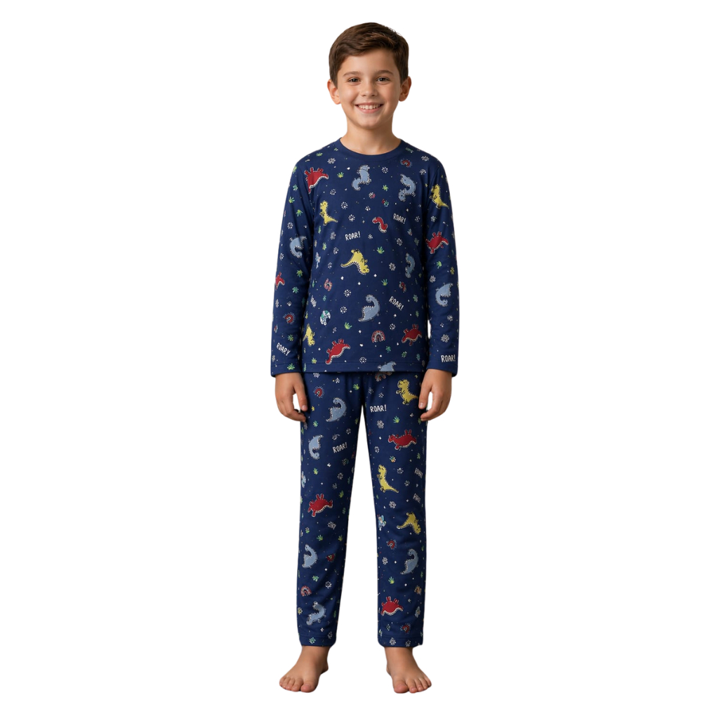 Pijama Infantil Masculino Suede Conjunto Quentinho para Meninos Calça comprida e blusa manga longa