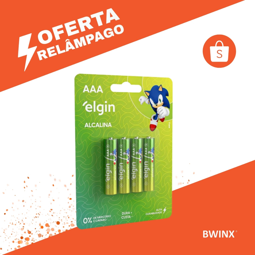 Pilha Alcalina Aaa Palito Elgin Blister Com 4 Unidades em Oferta na Shopee