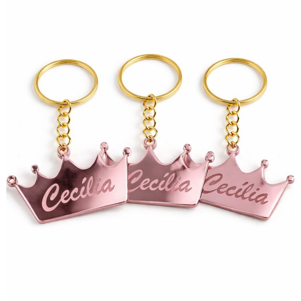 Chaveiro de Coroa Personalizado Chaveiro de Coroa de Princesa Em Acrílico Espelhado