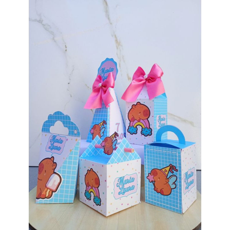Kit Capivara CUT PEGUE E MONTE 15 unidade Papelaria personalizada, Caixinhas, Lembrancinhas, Aniversário,festa, infantil