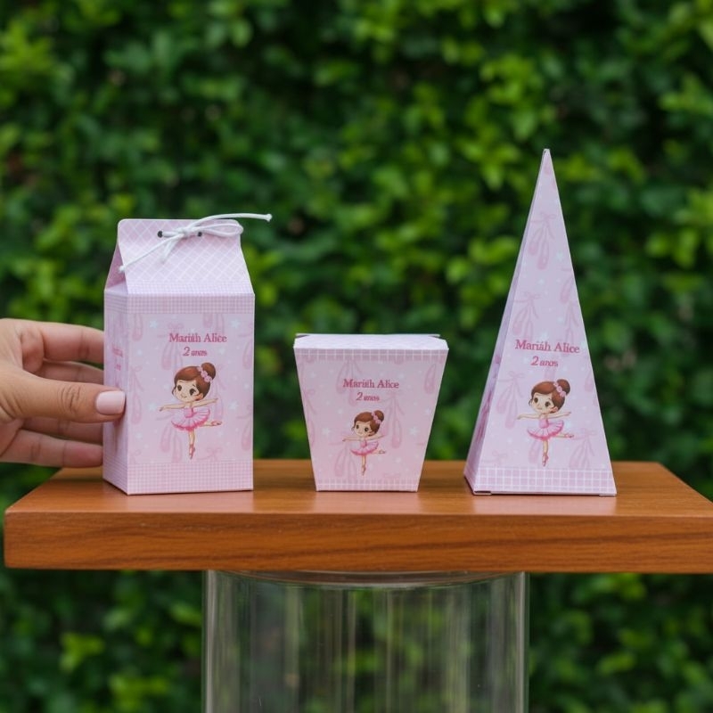 Kit Caixinhas Personalizadas/ Bailarina/Lembrancinhas para Aniversário/Envio desmontada