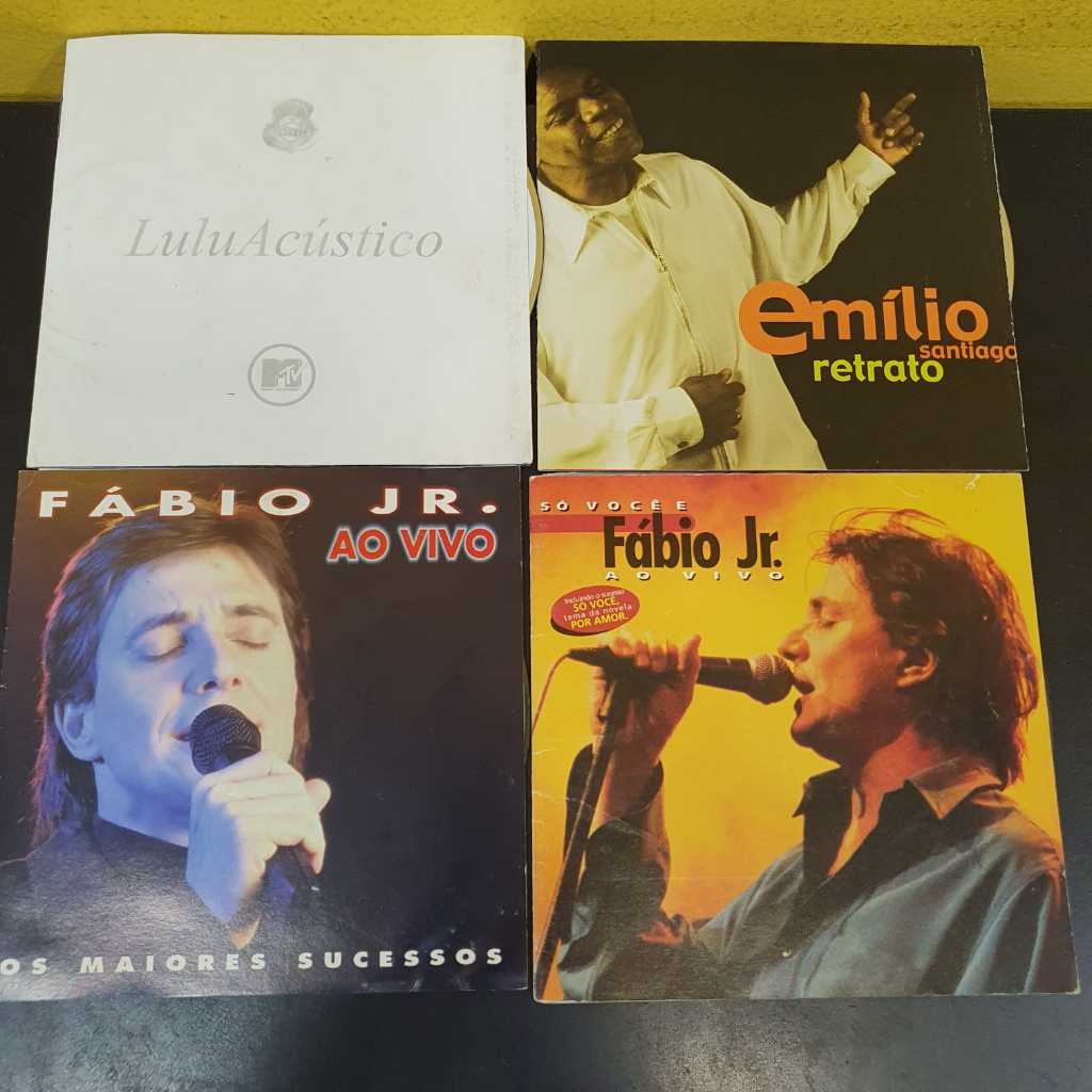Kit C/ 4 CDs Originais - Fábio Jr + Emílio Santiago + Lulu Santos (Frontal + Mídia) Leia Descrição
