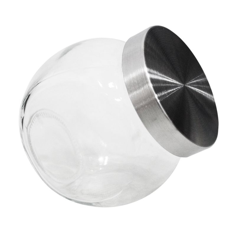 POTE BALEIRO DE VIDRO COM TAMPA DE METAL 800ML