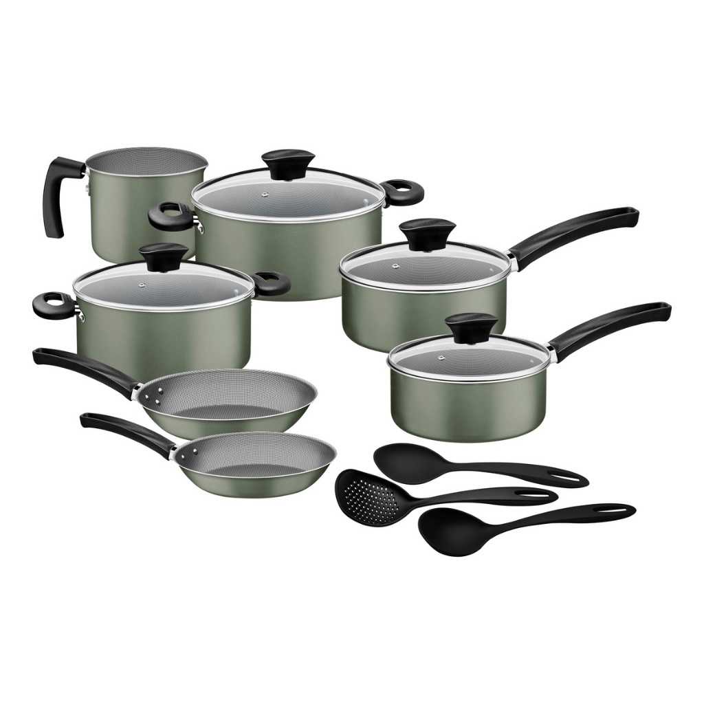 Kit Cozinha Tramontina Michigan em Alumínio com Antiaderente Straflon Max - Verde Oliva
